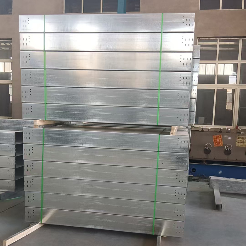 400*200 Square Trough Cable Tray Support Customization Trunking Cable Tray For Electric Cable Management