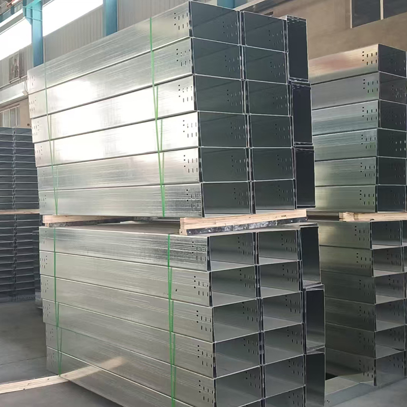400*200 Square Trough Cable Tray Support Customization Trunking Cable Tray For Electric Cable Management