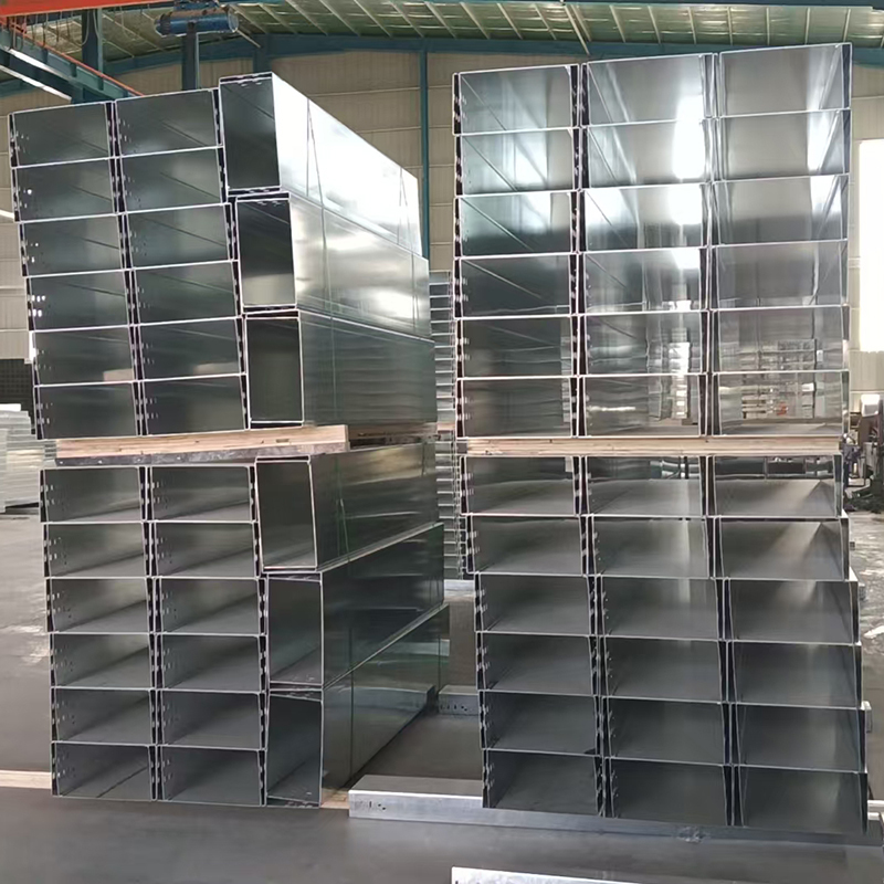 400*200 Square Trough Cable Tray Support Customization Trunking Cable Tray For Electric Cable Management